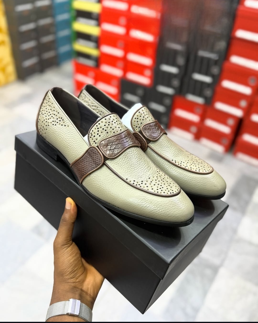 men's dress leather brogue loafers