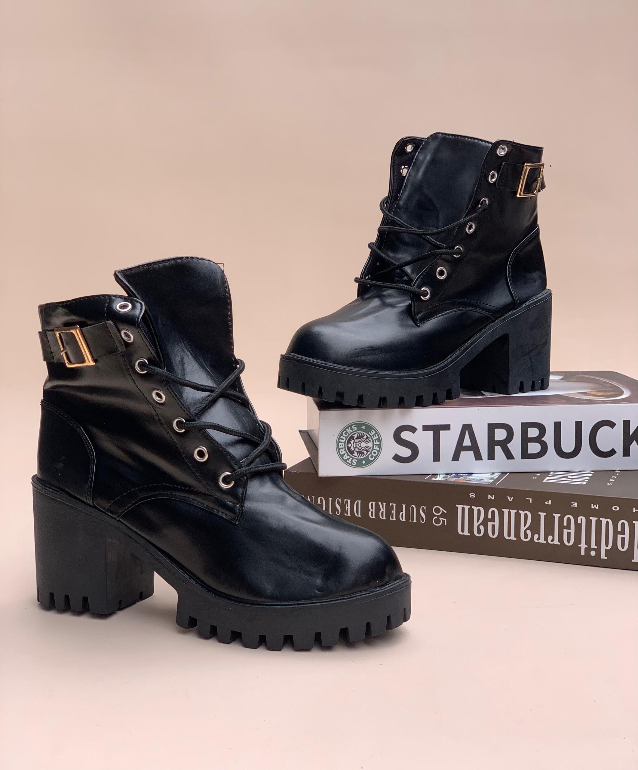 women's high block heel platform boot (copy)