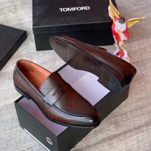 men's embossed leather penny loafers