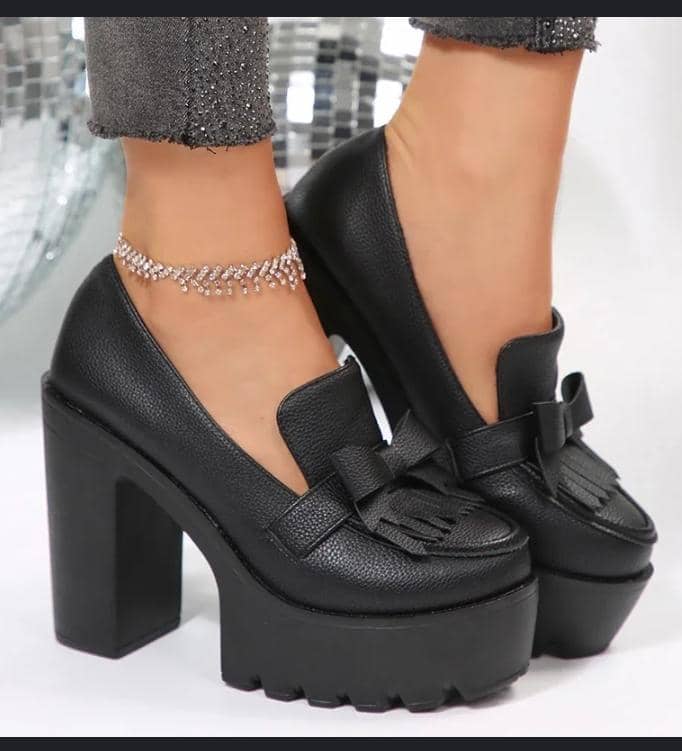 women's platform high heeled loafers