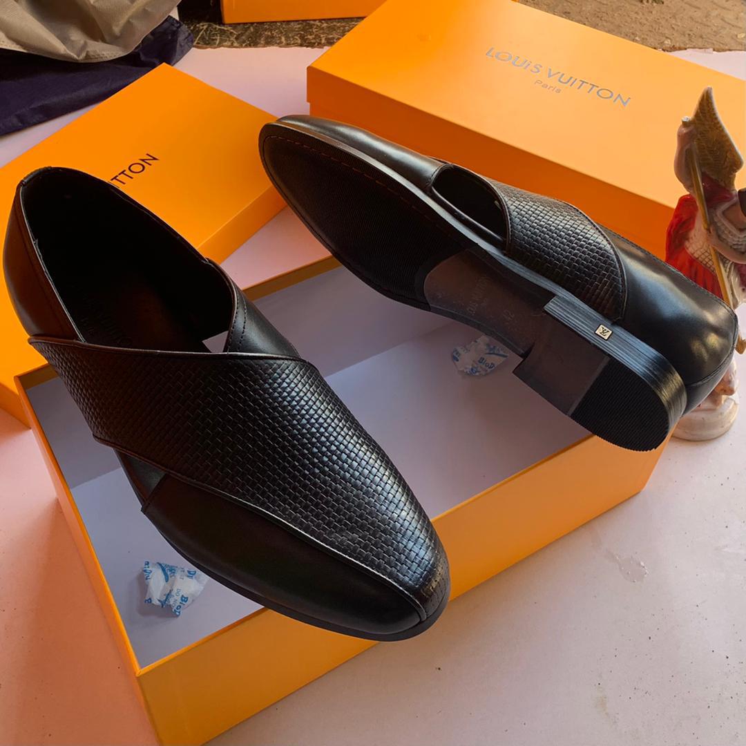 men's leather cutout slip on shoes