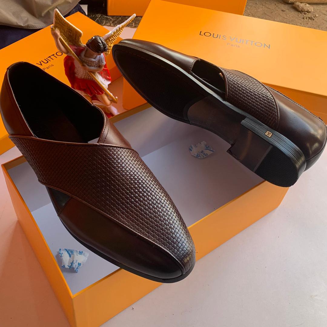 men's leather cutout slip on shoes