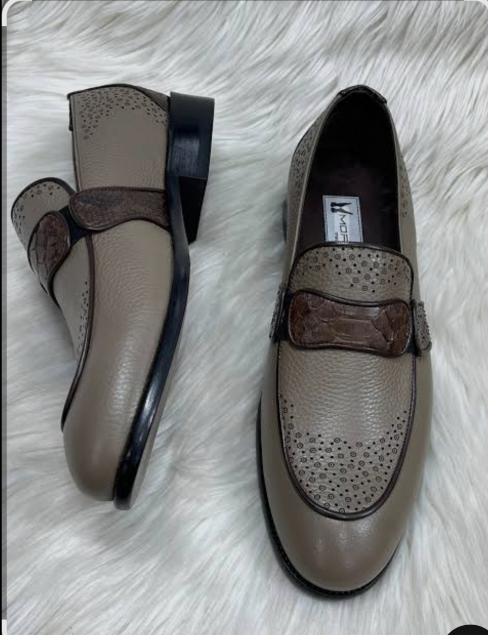 men's dress leather brogue loafers