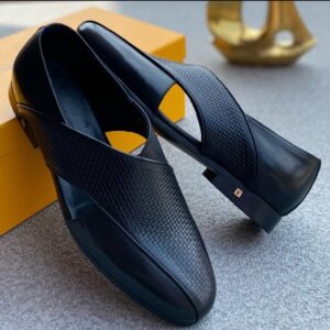 men's leather cutout slip on shoes