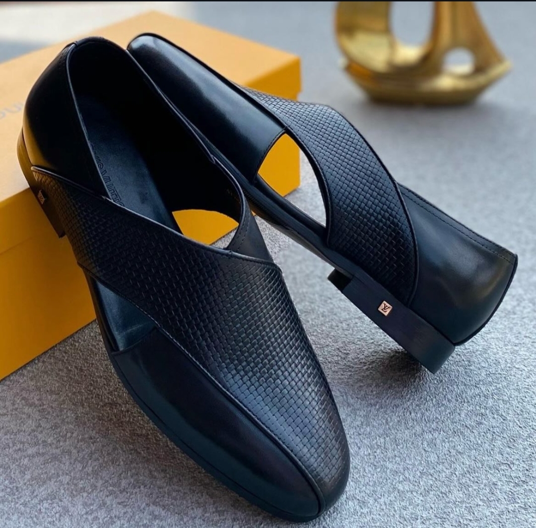 men's leather cutout slip on shoes