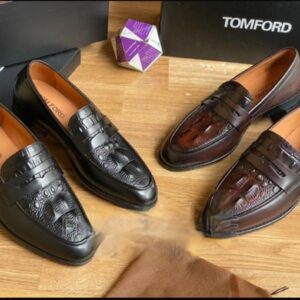men's embossed leather penny loafers (copy)
