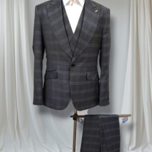 men's three piece checkered suit
