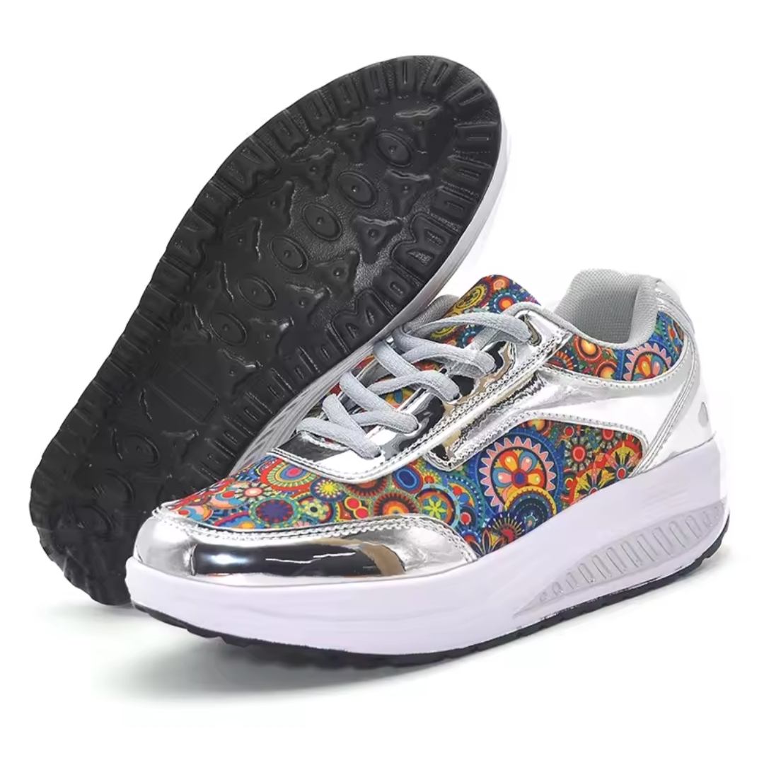 women's patterned rocker bottom sneaker