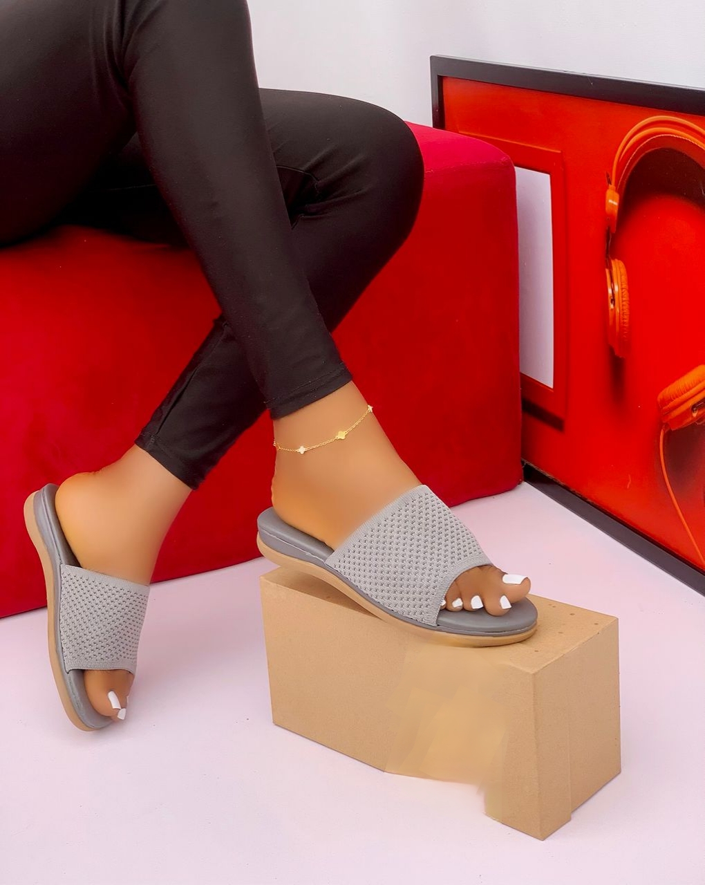 rhinestone bow flat slides (copy)