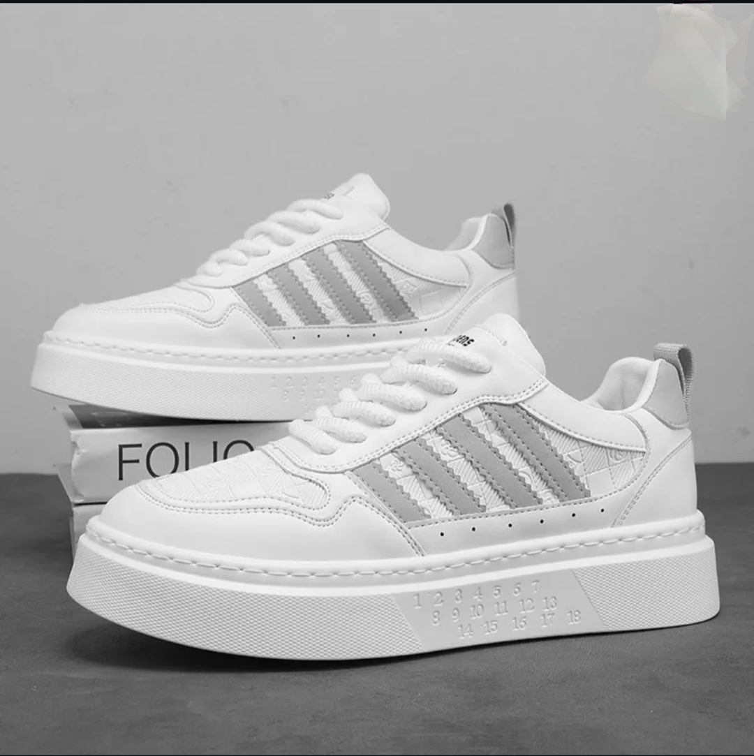 White Platform Chunky Laced Sneakers - Image 2